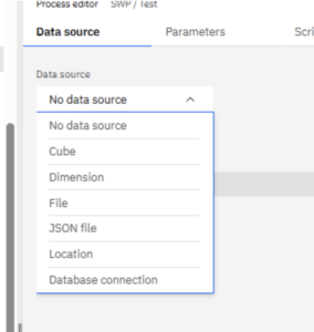 Data source drop down