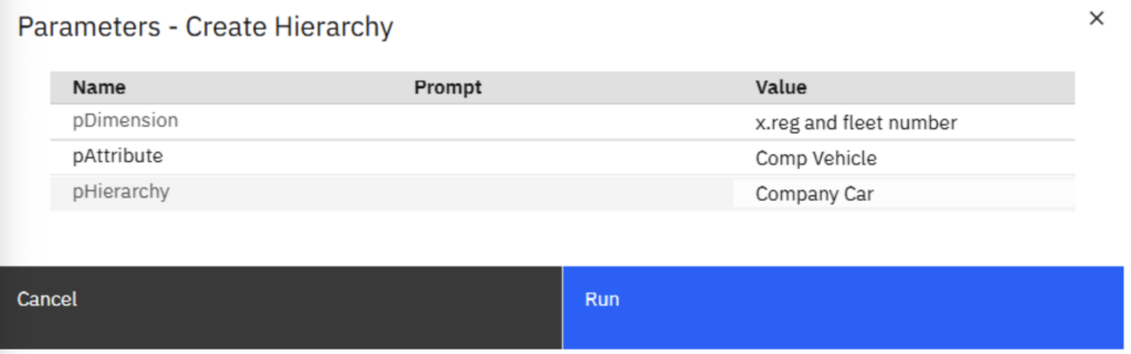 parameter - create hierarchy