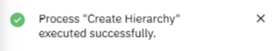 process 'create hierarchy' executed successfully